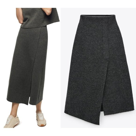 Zara Skirts New Zara Gray Wool Blend Skirt Size M Poshmark